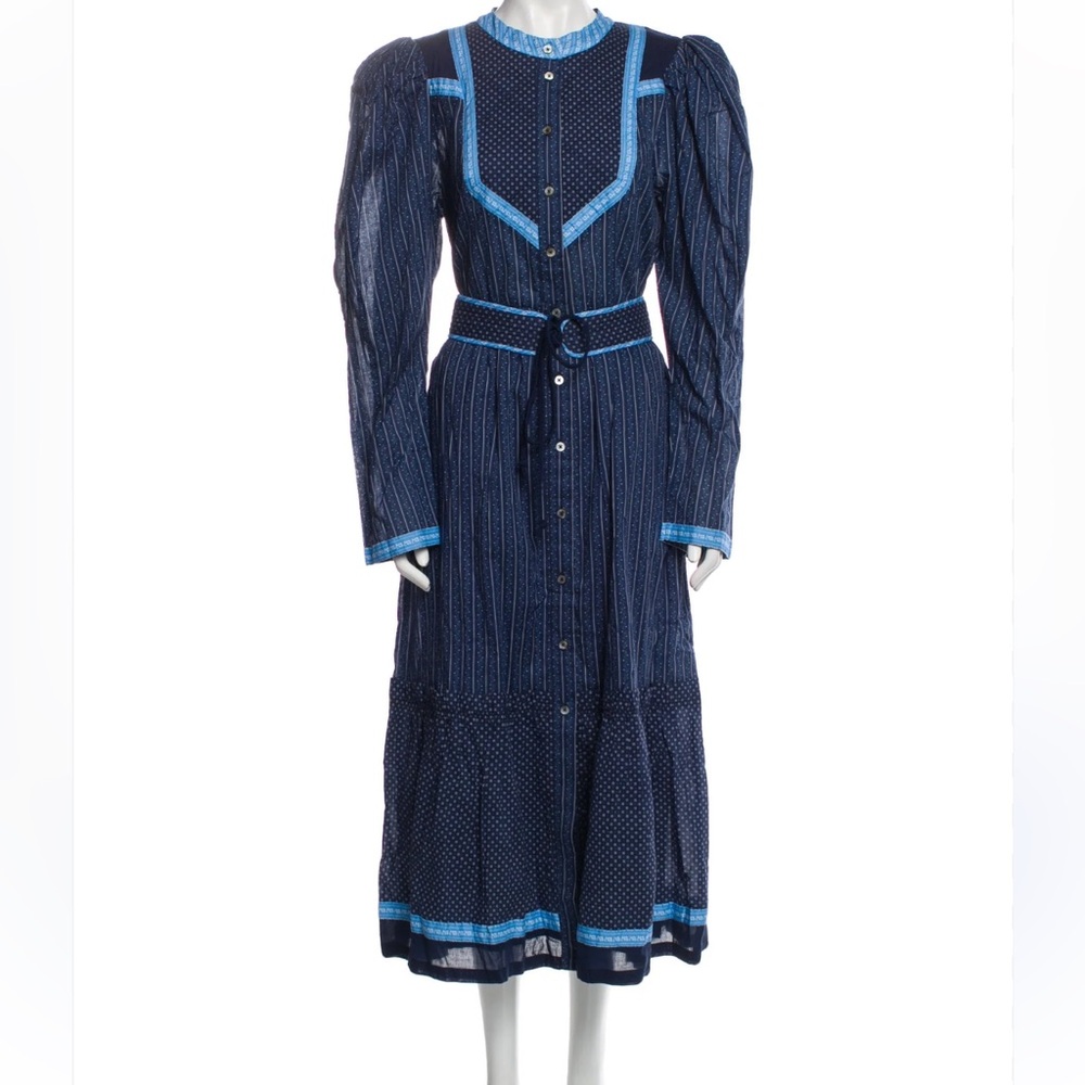 Sea New York Navy and Light Blue Midi Dress